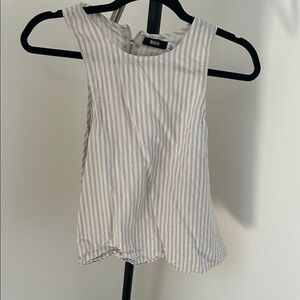 BDG Women's Sleeveless Striped Blouse - Cream and Gray